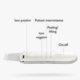 Aparat curatare faciala, ultrasonic, lifting ten, indepartare puncte negre, hidratare, skin scrubber, peeling, alb - BUZ.RO