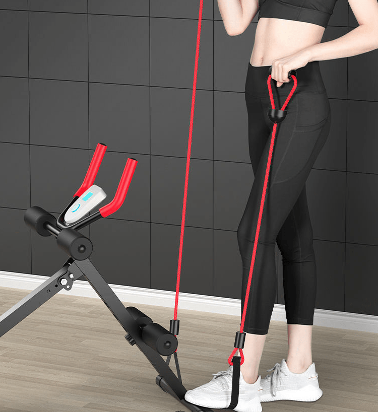 Aparat de fitness multifunctional pentru abdomene cu corzi incluse, display, abdomene, spate, brate - BUZ.RO
