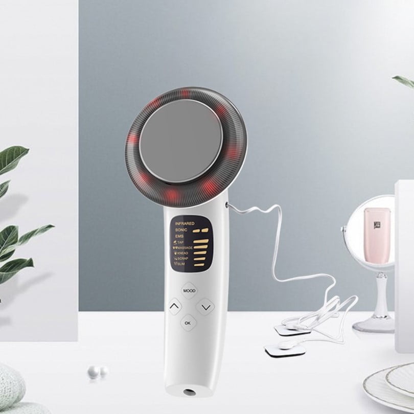 Aparat slabit 3in1 EMS, ultrasonic infrarosu si masaj electrostimulare pentru fata si corp pt celulita grasime si riduri