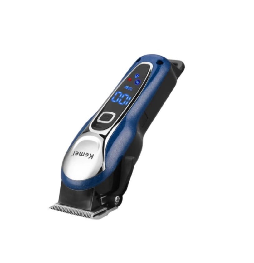 Aparat de tuns profesional Kemei cu acumulator, display LCD