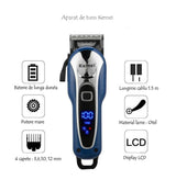 Aparat de tuns profesional Kemei cu acumulator, display LCD