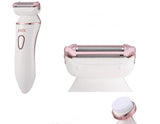 Aparat Epilat și Tuns Femei 4 în 1 – Reîncărcabil, Impermeabil IPX7, Capete Interșchimbabile, Rose + Alb - BUZ.RO