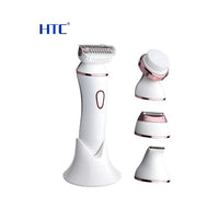 Aparat Epilat și Tuns Femei 4 în 1 – Reîncărcabil, Impermeabil IPX7, Capete Interșchimbabile, Rose + Alb