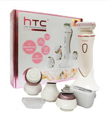 Aparat Epilat și Tuns Femei 4 în 1 – Reîncărcabil, Impermeabil IPX7, Capete Interșchimbabile, Rose + Alb - BUZ.RO