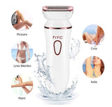 Aparat Epilat și Tuns Femei 4 în 1 – Reîncărcabil, Impermeabil IPX7, Capete Interșchimbabile, Rose + Alb - BUZ.RO