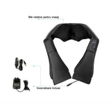 Aparat Masaj Cervical și Lombar cu Shiatsu și Încălzire Infraroșu – Curele Ajustabile, Relaxare Acasă - BUZ.RO