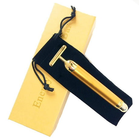 Aparat masaj facial anti - rid, energy beauty bar, 24K gold, efect de lifting si revitalizare a tenului electric - BUZ.RO