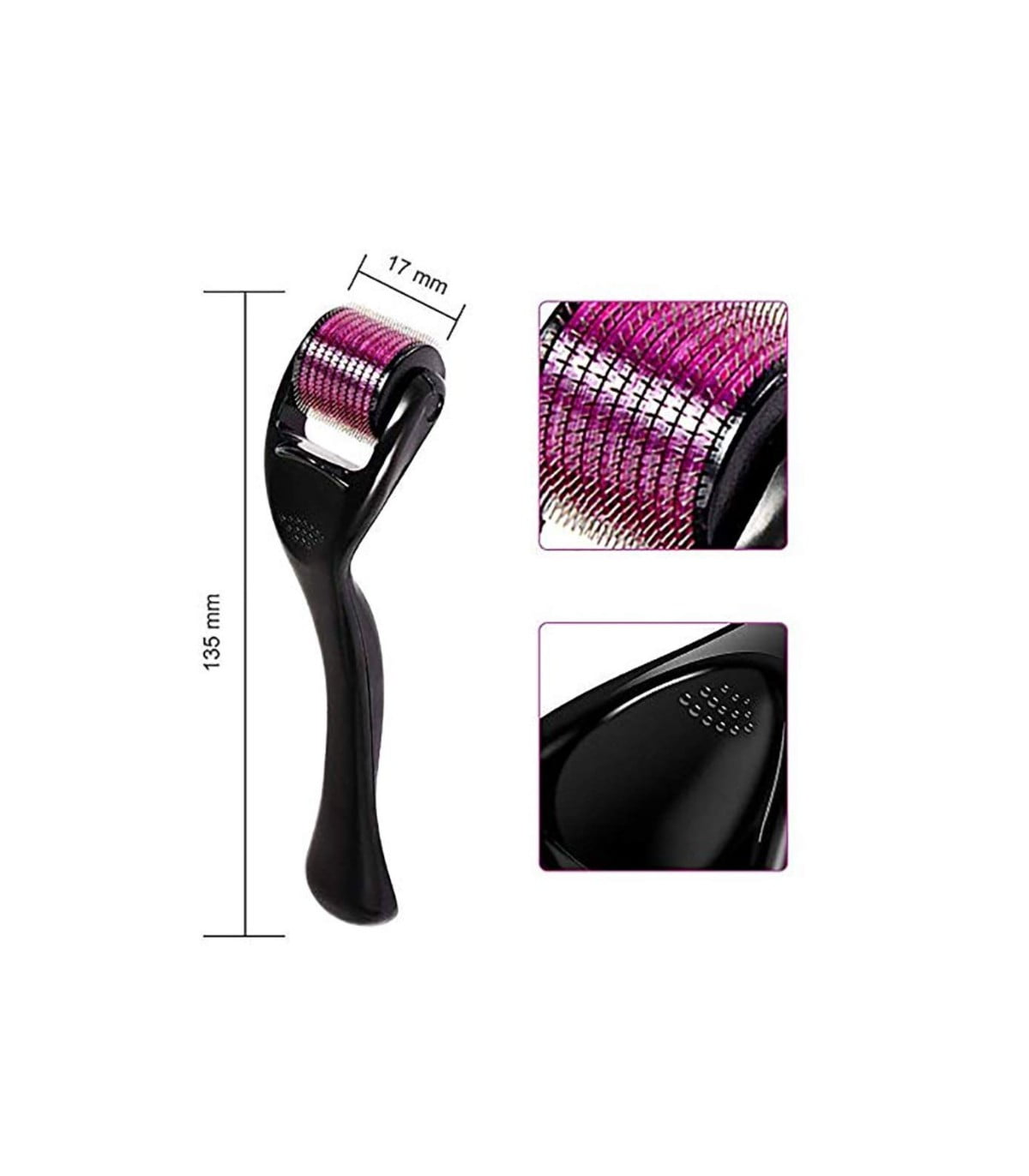 Aparat masaj facial pentru reducerea ridurilor si cicatricilor, dermaroller, 540 ace din titan, 0 25 mm