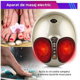 Aparat masaj picioare Shiatsu, cu incalzire, presoterapie, intensitate ajustabila, telecomanda, maro - BUZ.RO