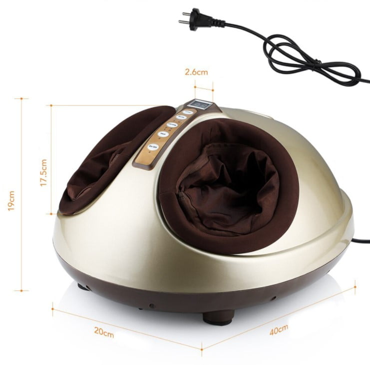 Aparat masaj picioare Shiatsu, cu incalzire, presoterapie, intensitate ajustabila, telecomanda, maro - BUZ.RO