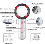 Aparat de slabit profesional cu tehnologie 6 in 1, EMS, ultrasonic, cu infrarosu, pentru fata si corp, terapie anti durere