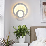 Aplica LED Circle, 2 cercuri, 3 tipuri de lumini, intensitate reglabila, 20x24cm, design unic si modern, calitate premium, alba