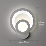 Aplica LED Circle, 2 cercuri, 3 tipuri de lumini, intensitate reglabila, 20x24cm, design unic si modern, calitate premium, alba