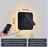 Aplica perete, spot luminos, lumina ambientala, port usb, 145x145 mm, slim, design modern - BUZ.RO