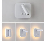 Aplica perete, spot luminos, lumina ambientala, port usb, 145x145 mm, slim, design modern - BUZ.RO