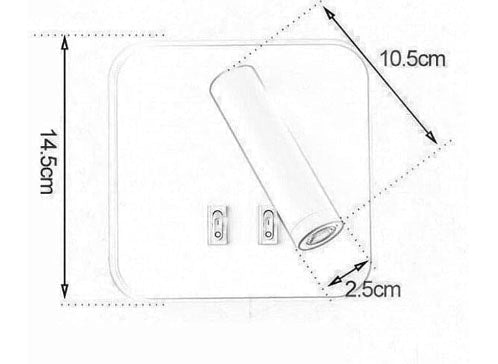 Aplica perete, spot luminos, lumina ambientala, port usb, 145x145 mm, slim, design modern - BUZ.RO