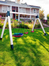 Leagan gradina cu 3 locuri, complex de leagane copii, set de joaca din lemn ,imbinari metalice sistem de ancorare, rezistent 150kg