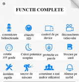 Baby monitor, camera supraveghere, wireless, rotatie de 360, monitorizare bebelusi, video si audio, LED - uri noapte IR, bidirectionala, Full HD, senzor miscare, alb - BUZ.RO