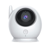 Baby monitor cu rotatie, 360 de grade, pentru camera copilului, monitorizare video bebelusi pentru interior, vedere pe timp de noapte, audio, bidirectional, transmisie wireless, alb - BUZ.RO