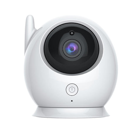 Baby monitor cu rotatie, 360 de grade, pentru camera copilului, monitorizare video bebelusi pentru interior, vedere pe timp de noapte, audio, bidirectional, transmisie wireless, alb - BUZ.RO
