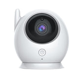 Baby monitor cu rotatie, 360 de grade, pentru camera copilului, monitorizare video bebelusi pentru interior, vedere pe timp de noapte, audio, bidirectional, transmisie wireless, alb