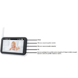 Baby monitor cu rotatie, 360 de grade, pentru camera copilului, monitorizare video bebelusi pentru interior, vedere pe timp de noapte, audio, bidirectional, transmisie wireless, alb