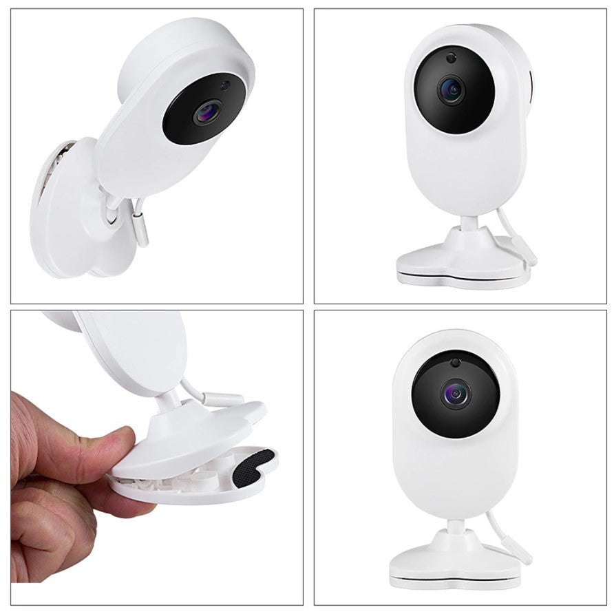 Baby monitor pentru camera copilului , Wireless , HD 1080P si 4.3 inch, audio, bidirectional, senzori, viziune de noapte IR, 6 cantece, alb - BUZ.RO