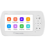 Baby monitor pentru camera copilului , Wireless , HD 1080P si 4.3 inch, audio, bidirectional, senzori, viziune de noapte IR, 6 cantece, alb - BUZ.RO