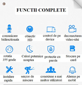 Baby monitor, camera supraveghere, wireless, rotatie de 360, monitorizare bebelusi, video si audio, LED-uri noapte IR, bidirectionala, Full HD, senzor miscare, alb