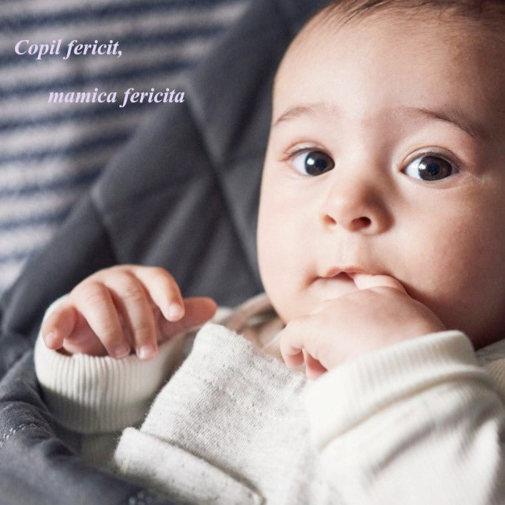 Balansoar copii leagan ergonomic bebe cu inclinare reglabila, pliabil, 0+luni, gri - BUZ.RO