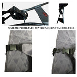 Balansoar copii leagan ergonomic bebe cu inclinare reglabila, pliabil, 0+luni, gri - BUZ.RO