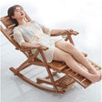 Balansoar de lemn cu suport picioare, scaun balansoar cu spatar ajustabil si rola masaj picioare, dimensiuni 122x79x46cm - BUZ.RO