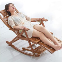 Balansoar de lemn cu suport picioare, scaun balansoar cu spatar ajustabil si rola masaj picioare, dimensiuni 122x79x46cm