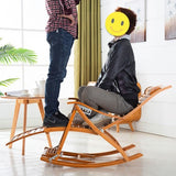 Balansoar de lemn cu suport picioare, scaun balansoar cu spatar ajustabil si rola masaj picioare, dimensiuni 122x79x46cm - BUZ.RO