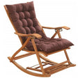 Balansoar de lemn, scaun balansoar interior si exterior, cu cadru lemn rezistent, cu perna maro, dimensiuni 122x79x46cm - BUZ.RO