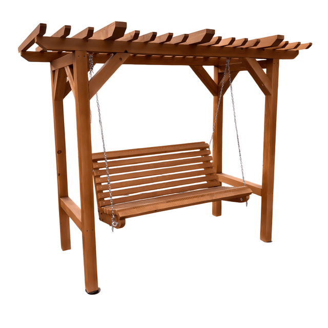 Balansoar Gradina Premium din Lemn, 2 Persoane, Tip Pergola, 270 x 220 x 100 cm - BUZ.RO