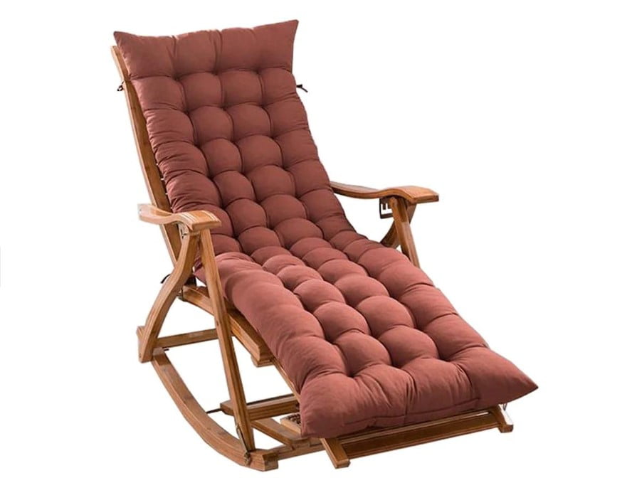 Balansoar gradina, scaun balansoar, cu cadru lemn rezistent, cu perna maro, dimensiuni 122x79x46cm