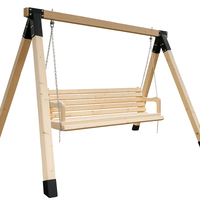 Balansoar / leagan gradina cu structura din lemn de brad, cu conectori metalici, rustic, 3 persoane, set pentru terasa / curte, culoare natur, 150 KG