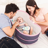 Balansoar pentru bebe, leagan 5in1, multifunctional, carusel muzical inclus, vibratii, plasa de tantari, spatar reglabil, mov - BUZ.RO