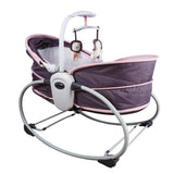 Balansoar pentru bebe, leagan 5in1, multifunctional, carusel muzical inclus, vibratii, plasa de tantari, spatar reglabil, mov - BUZ.RO