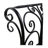Banca pentru gradina, exterior, din metal, pentru 2 persoane, cu spatar, din fonta, neagra - BUZ.RO