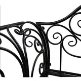 Banca pentru gradina, exterior, din metal, pentru 2 persoane, cu spatar, din fonta, neagra - BUZ.RO