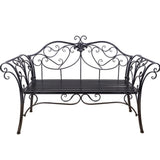 Banca pentru gradina, exterior, din metal, pentru 2 persoane, cu spatar, din fonta, neagra - BUZ.RO