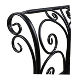 Banca pentru gradina, exterior, din metal, pentru 2 persoane, cu spatar, din fonta, neagra