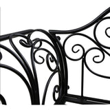 Banca pentru gradina, exterior, din metal, pentru 2 persoane, cu spatar, din fonta, neagra