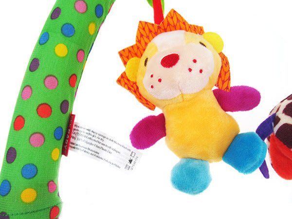 Bara de activitati cu jucarii senzoriale pentru bebelusi, balansoar, patut sau carucior, bufnita, papagal, gaina - BUZ.RO