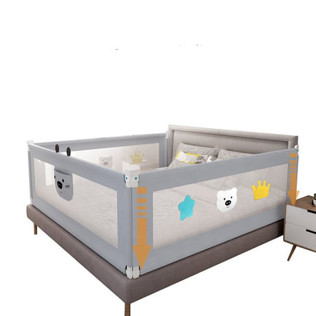 Bariera protectie pat, aparatoare patut, copii, inaltime reglabila, culisanta, lungime, gri, 150cm,180cm, 200cm - BUZ.RO