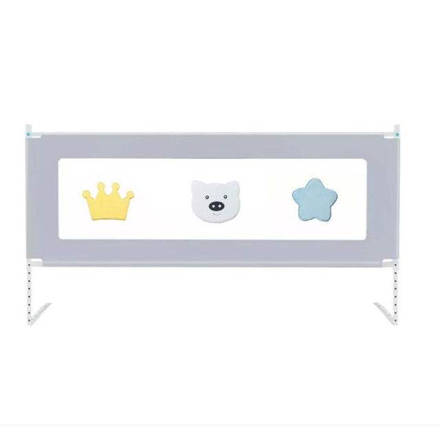 Bariera protectie pat, aparatoare patut, copii, inaltime reglabila, culisanta, lungime, gri, 150cm,180cm, 200cm - BUZ.RO