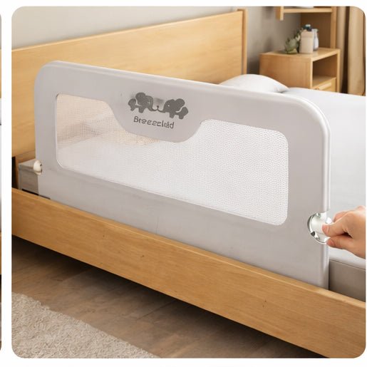 Bariera protectie pat, aparatoare patut, copii, lungime 150 cm, gri - BUZ.RO