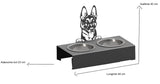 Bol pentru mancare si apa catei , din inox cu decor in forma de catel 48x40x23 cm